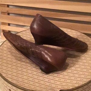 Vintage 80’s,  Manelli Woven Leather Wedges